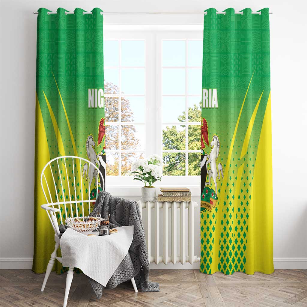 Nigeria Cricket Window Curtain Come On Yellow Greens - Wonder Print Shop