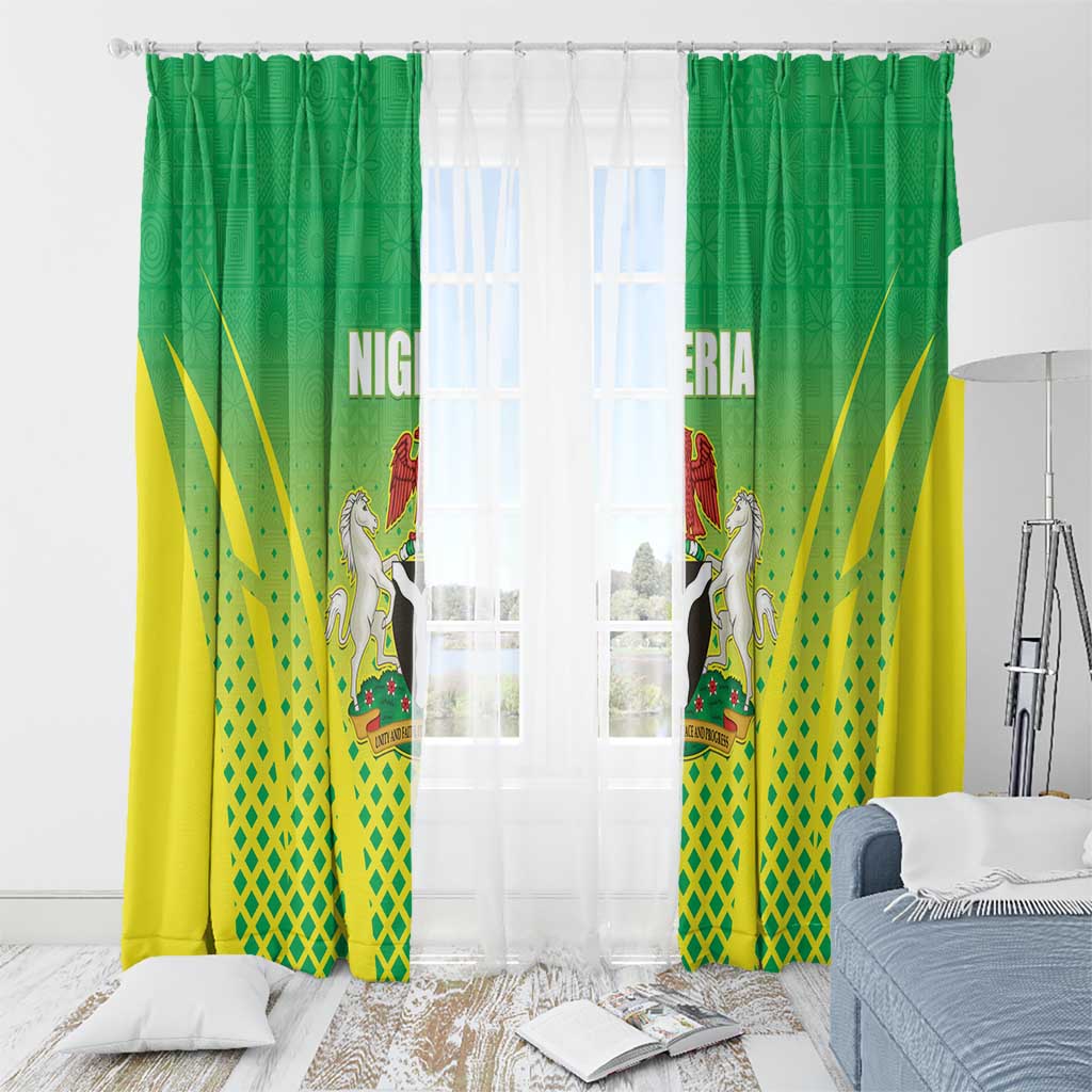 Nigeria Cricket Window Curtain Come On Yellow Greens - Wonder Print Shop