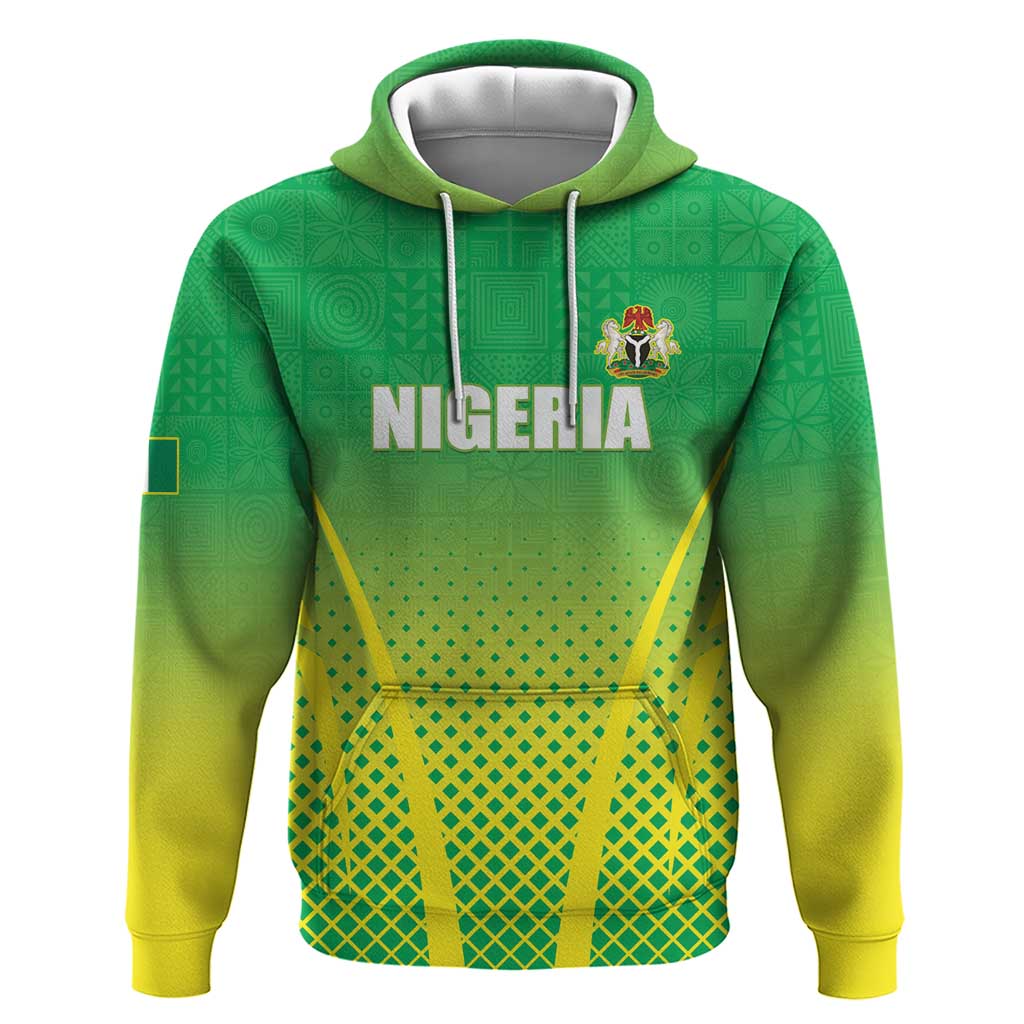 Custom Nigeria Cricket Zip Hoodie Come On Yellow Greens - Wonder Print Shop