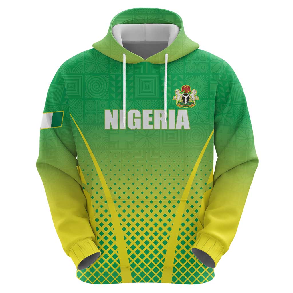 Custom Nigeria Cricket Zip Hoodie Come On Yellow Greens - Wonder Print Shop