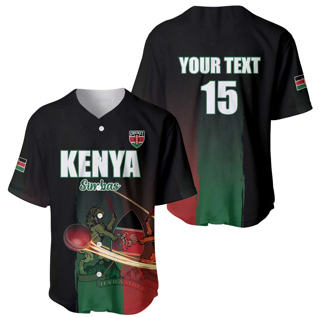 Custom Kenya Cricket Baseball Jersey Go Simbas Go - Wonder Print Shop