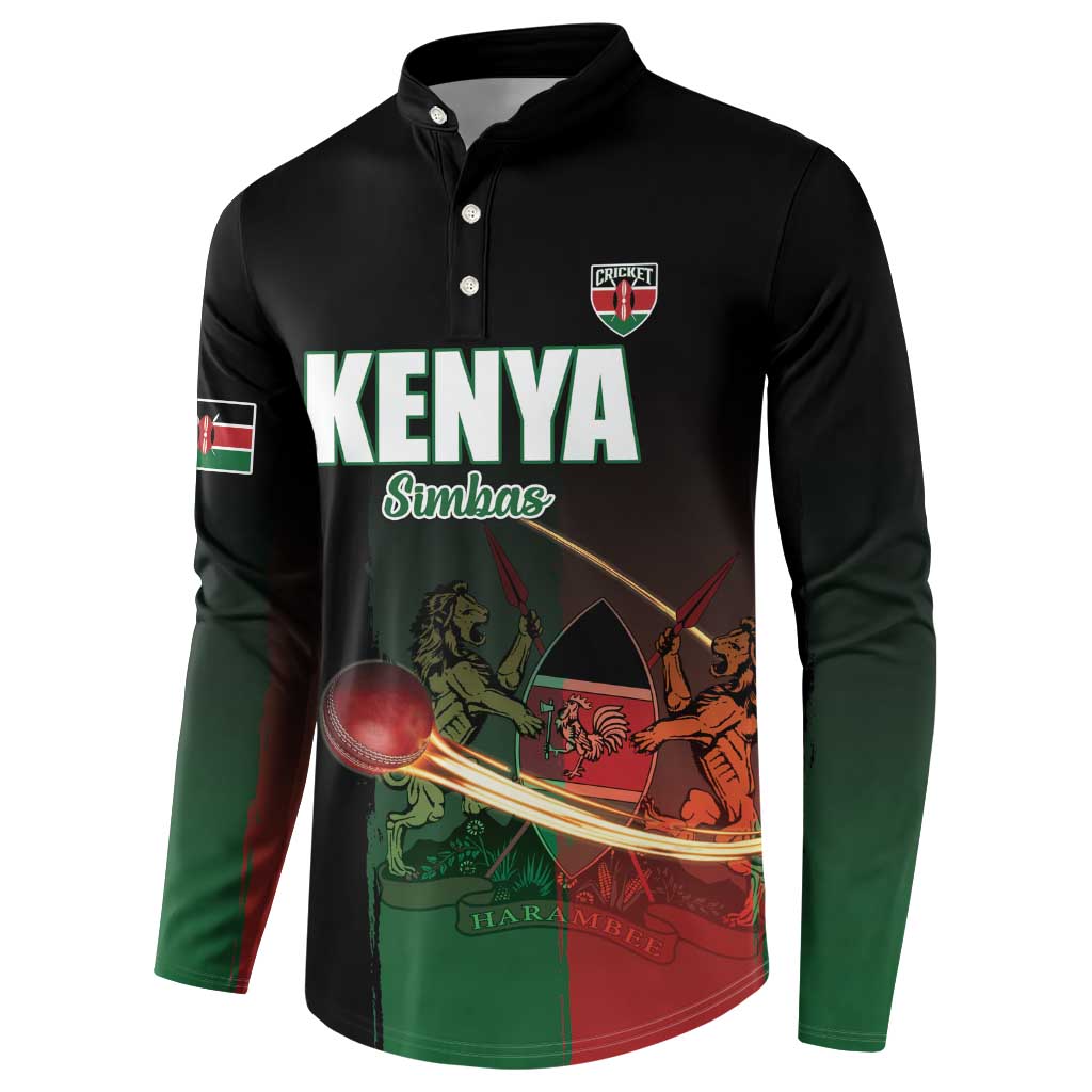 Custom Kenya Cricket Button Sweatshirt Go Simbas Go - Wonder Print Shop