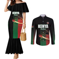 Custom Kenya Cricket Couples Matching Mermaid Dress and Long Sleeve Button Shirt Go Simbas Go - Wonder Print Shop