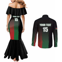 Custom Kenya Cricket Couples Matching Mermaid Dress and Long Sleeve Button Shirt Go Simbas Go - Wonder Print Shop