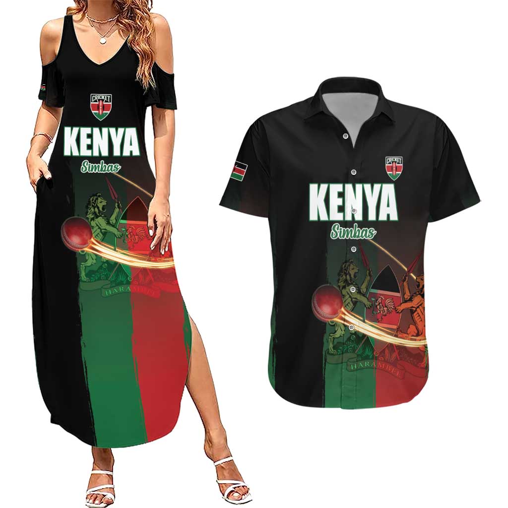 Custom Kenya Cricket Couples Matching Summer Maxi Dress and Hawaiian Shirt Go Simbas Go - Wonder Print Shop