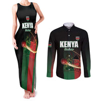 Custom Kenya Cricket Couples Matching Tank Maxi Dress and Long Sleeve Button Shirt Go Simbas Go - Wonder Print Shop