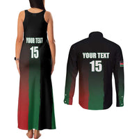 Custom Kenya Cricket Couples Matching Tank Maxi Dress and Long Sleeve Button Shirt Go Simbas Go - Wonder Print Shop