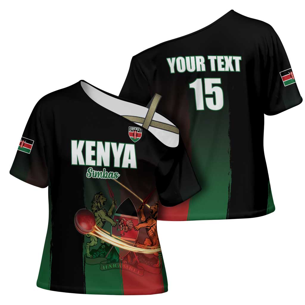Kenya Cricket Cross Shoulder Shirt Go Simbas Go - Wonder Print Shop