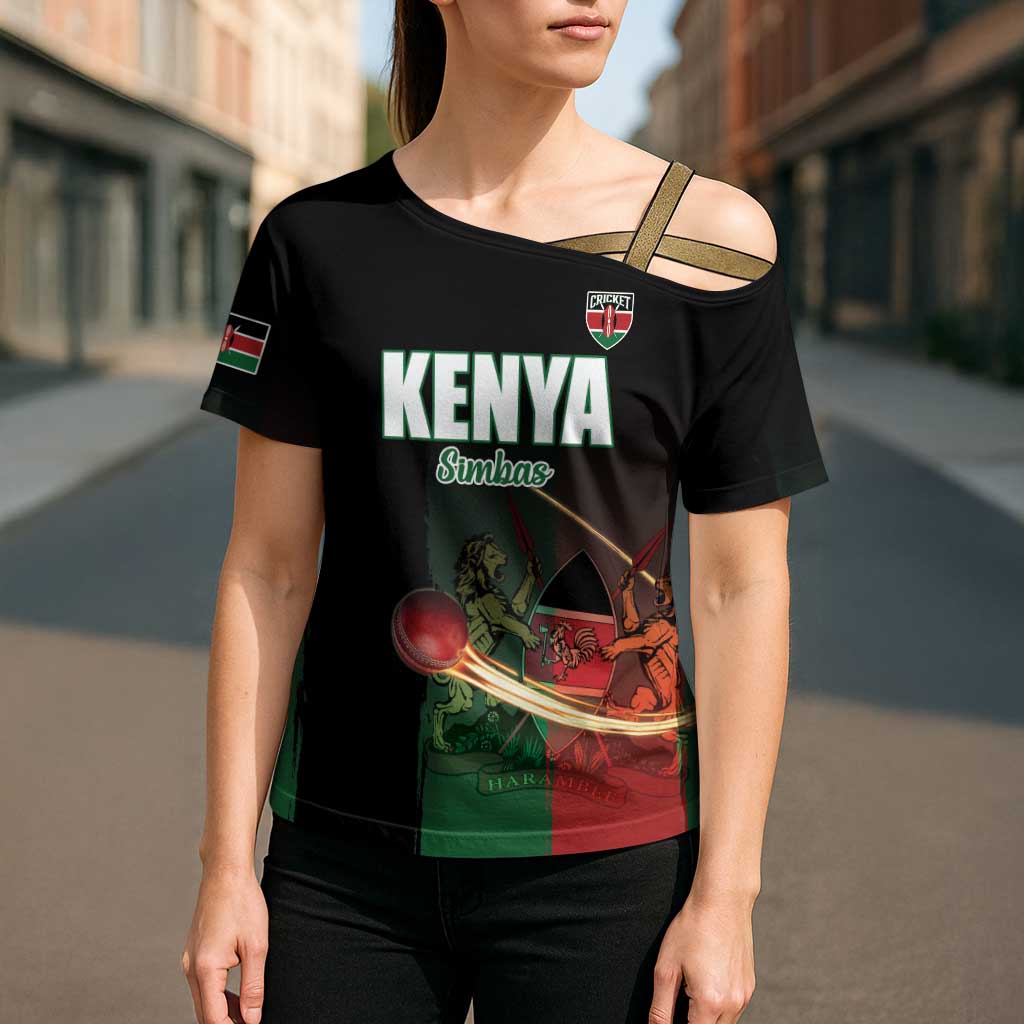 Kenya Cricket Cross Shoulder Shirt Go Simbas Go - Wonder Print Shop