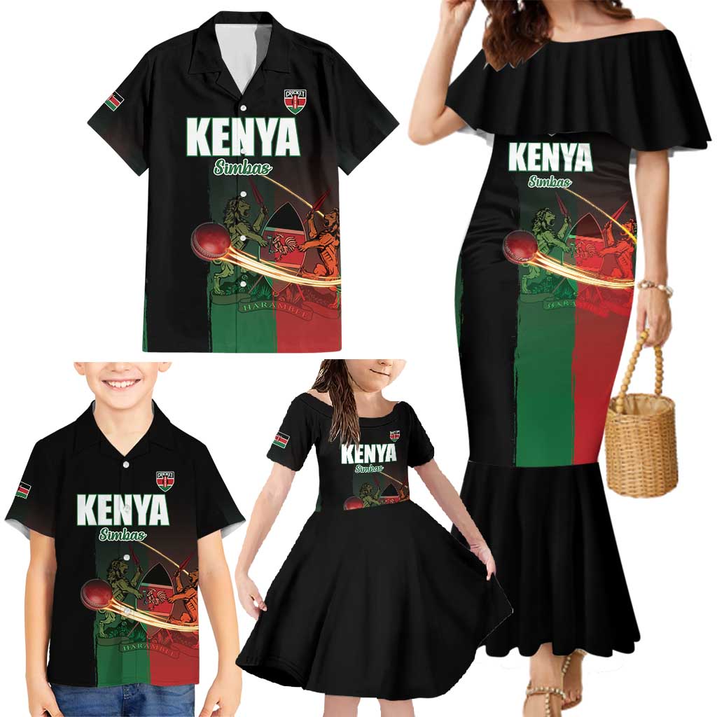 Custom Kenya Cricket Family Matching Mermaid Dress and Hawaiian Shirt Go Simbas Go - Wonder Print Shop