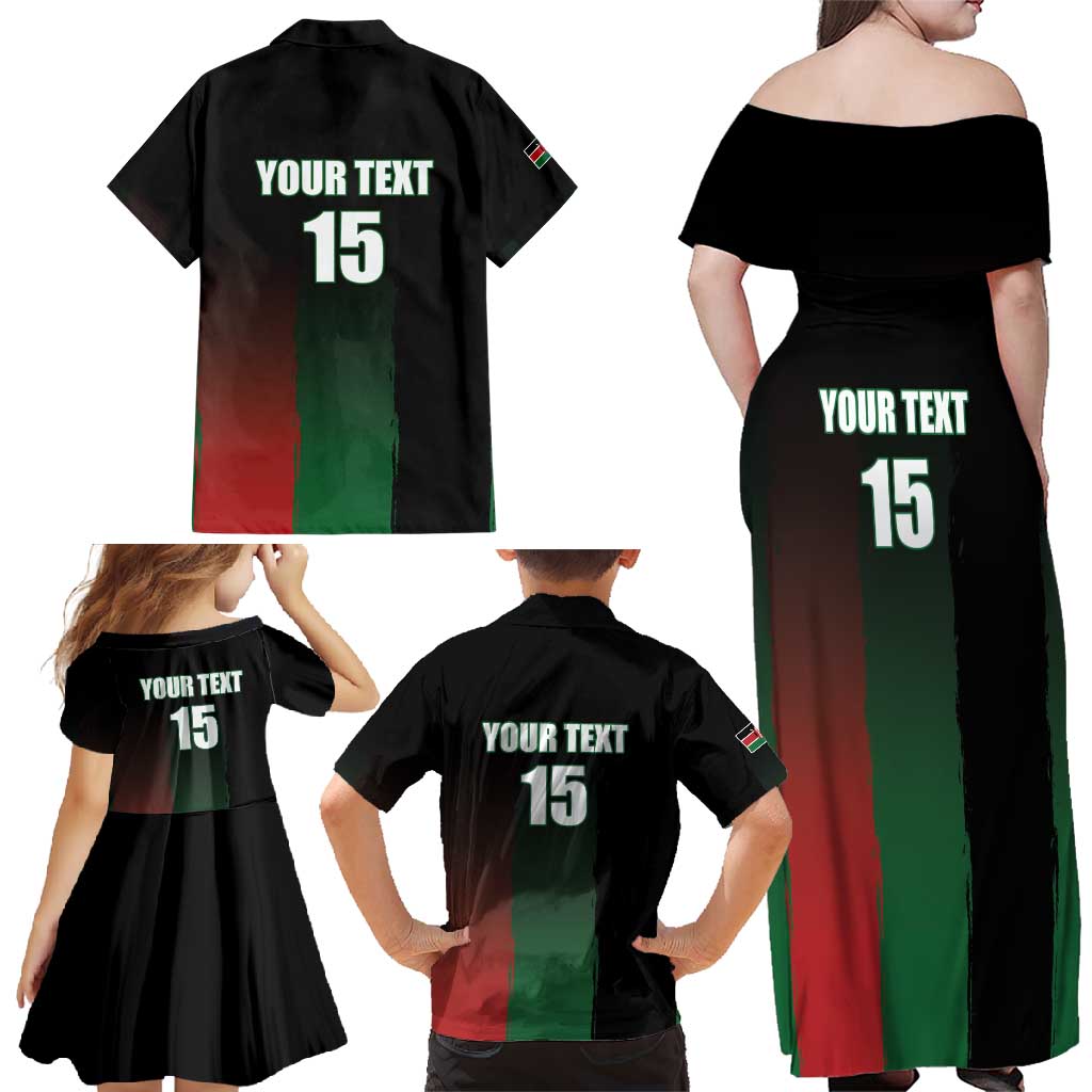 Custom Kenya Cricket Family Matching Off Shoulder Maxi Dress and Hawaiian Shirt Go Simbas Go - Wonder Print Shop