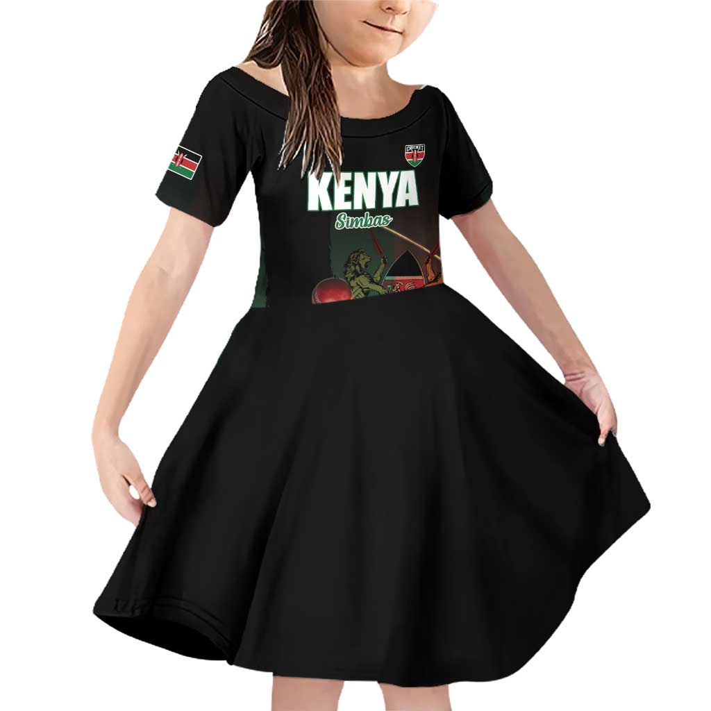 Custom Kenya Cricket Family Matching Off Shoulder Short Dress and Hawaiian Shirt Go Simbas Go - Wonder Print Shop