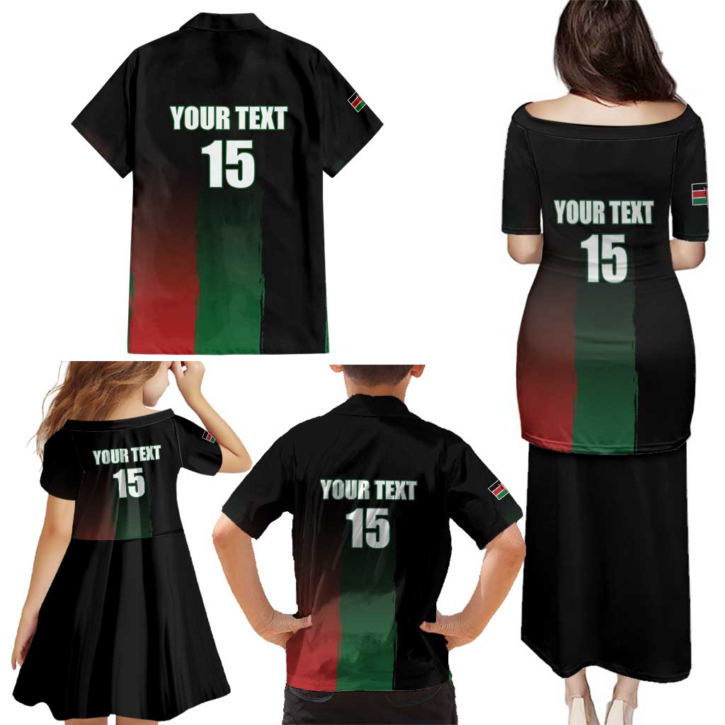 Custom Kenya Cricket Family Matching Puletasi and Hawaiian Shirt Go Simbas Go - Wonder Print Shop