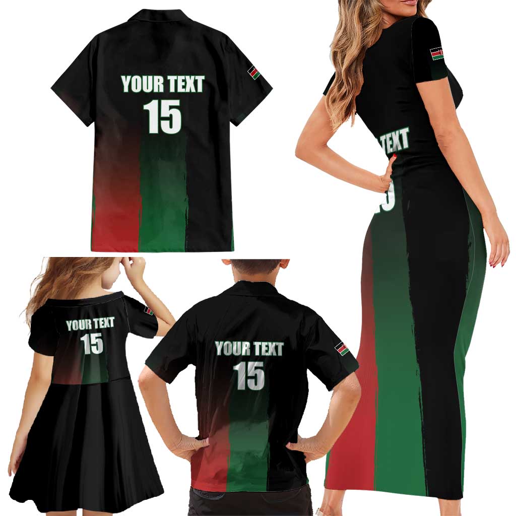 Custom Kenya Cricket Family Matching Short Sleeve Bodycon Dress and Hawaiian Shirt Go Simbas Go - Wonder Print Shop
