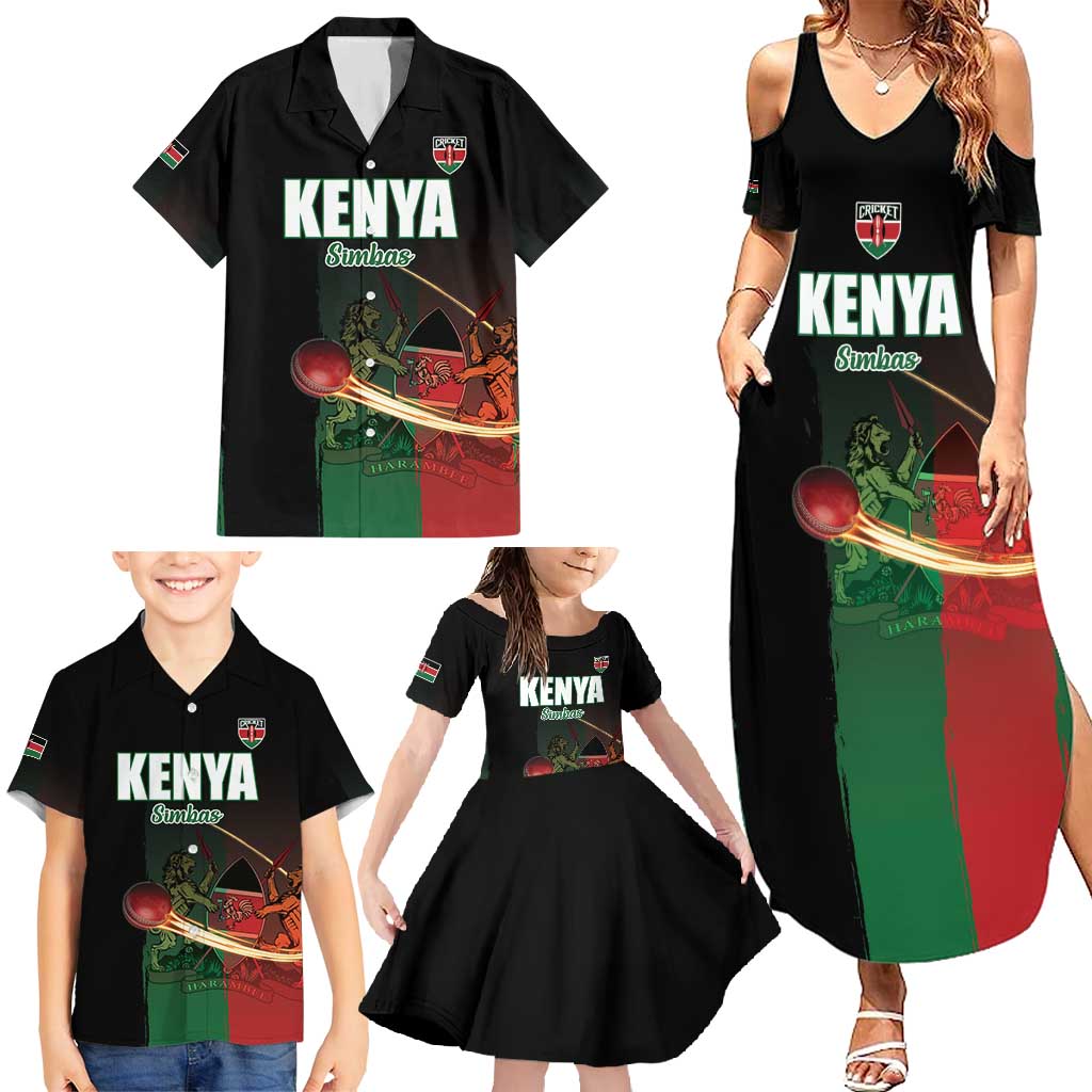 Custom Kenya Cricket Family Matching Summer Maxi Dress and Hawaiian Shirt Go Simbas Go - Wonder Print Shop