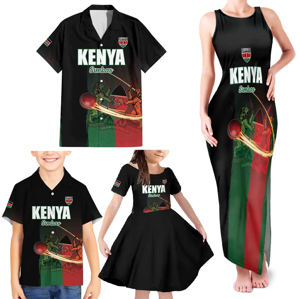 Custom Kenya Cricket Family Matching Tank Maxi Dress and Hawaiian Shirt Go Simbas Go - Wonder Print Shop