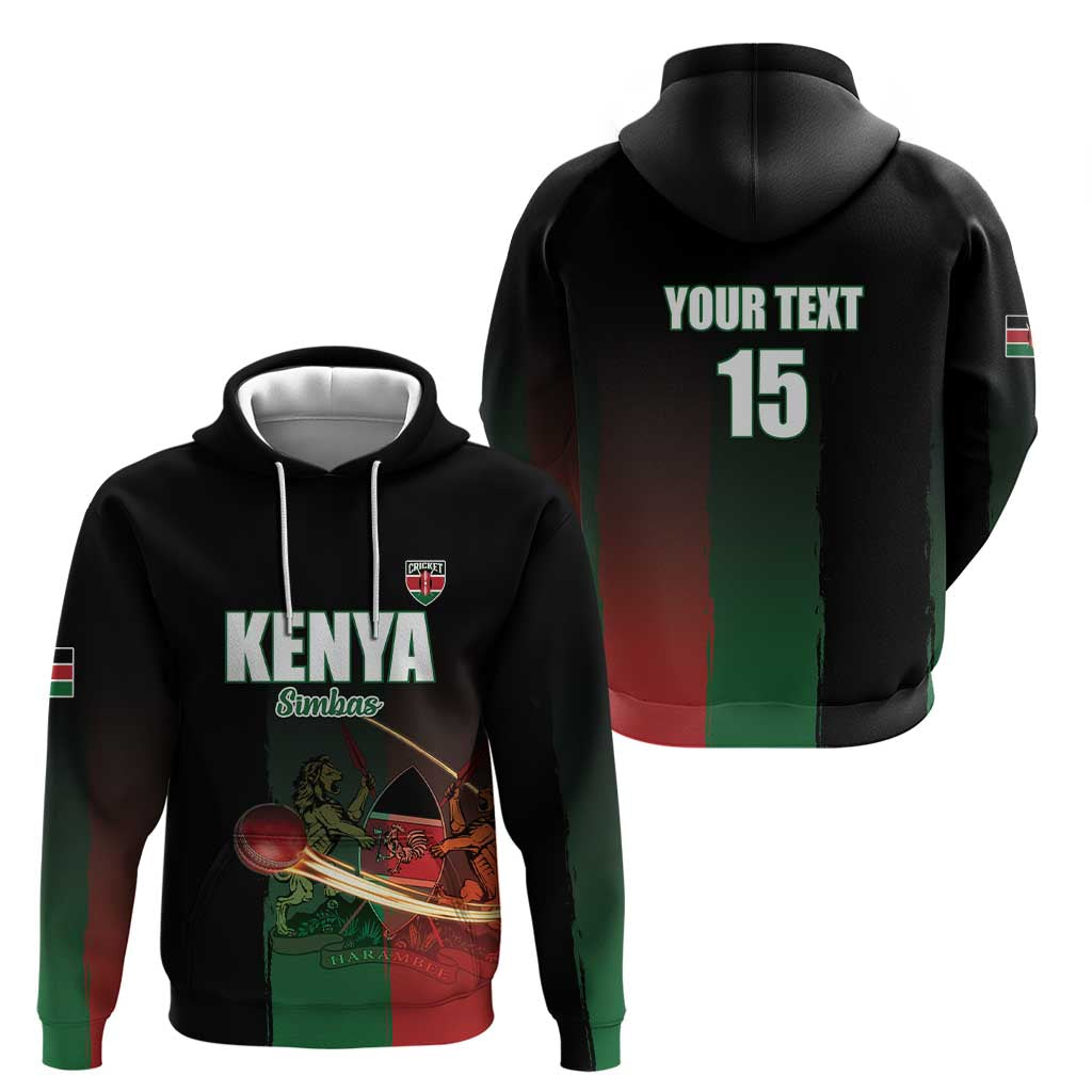Custom Kenya Cricket Hoodie Go Simbas Go - Wonder Print Shop