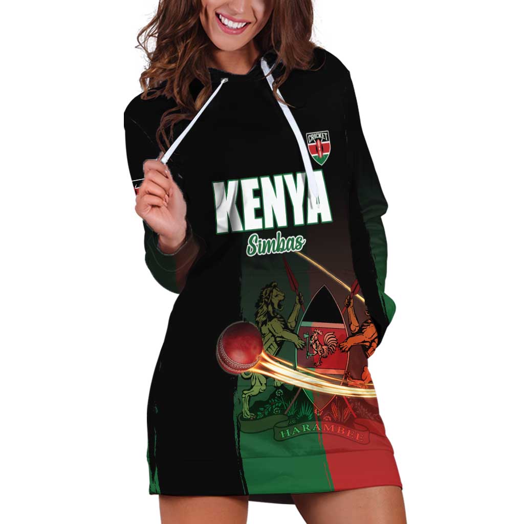 Custom Kenya Cricket Hoodie Dress Go Simbas Go - Wonder Print Shop