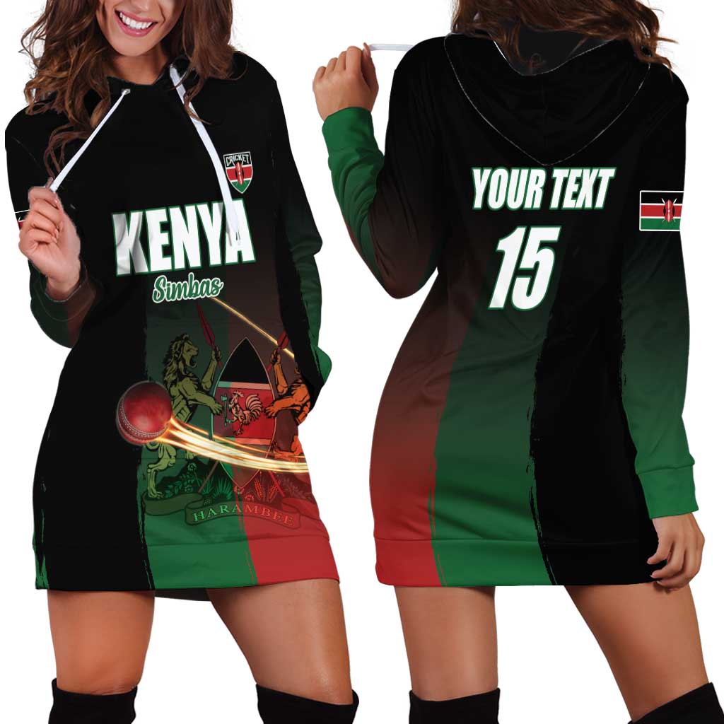 Custom Kenya Cricket Hoodie Dress Go Simbas Go - Wonder Print Shop