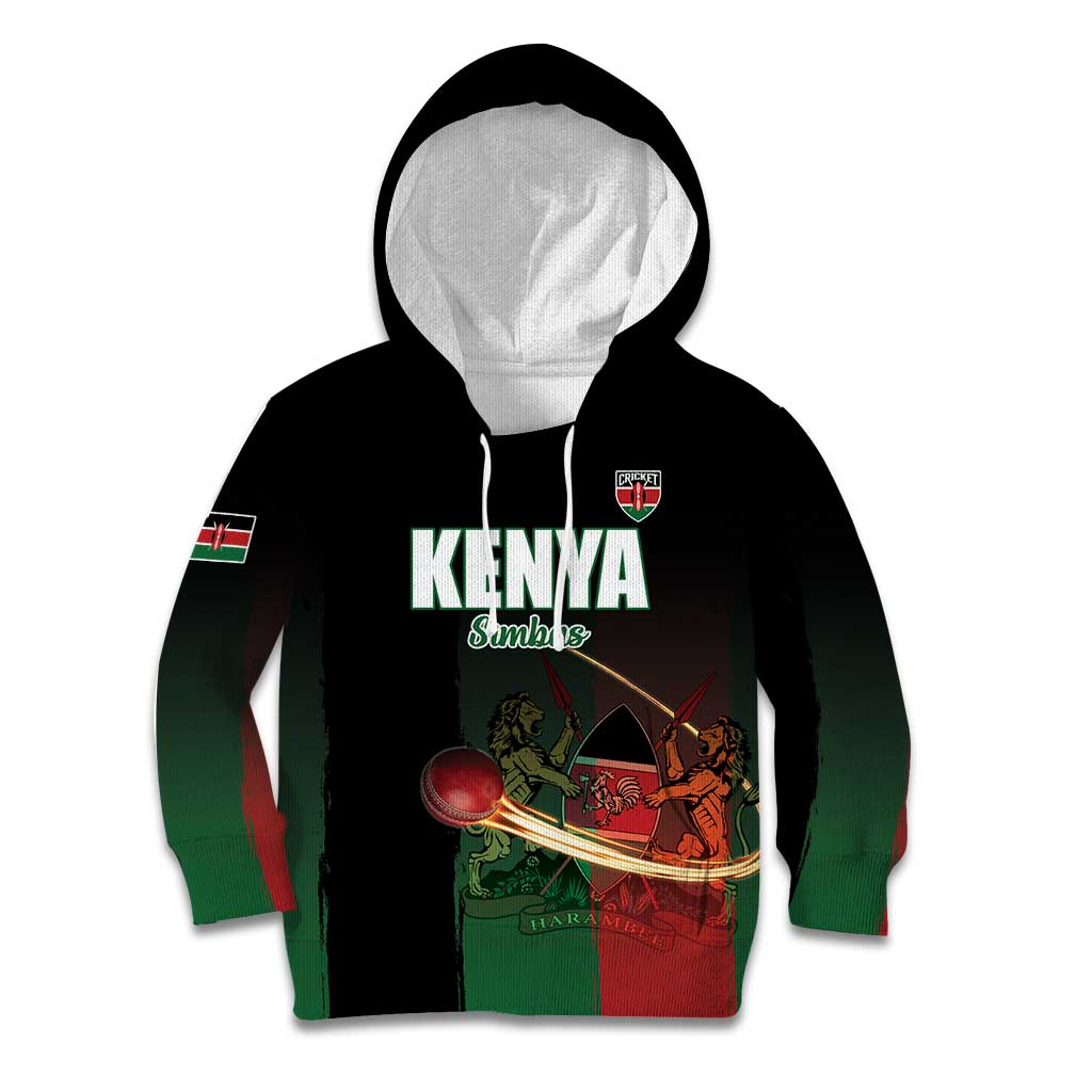 Custom Kenya Cricket Kid Hoodie Go Simbas Go - Wonder Print Shop