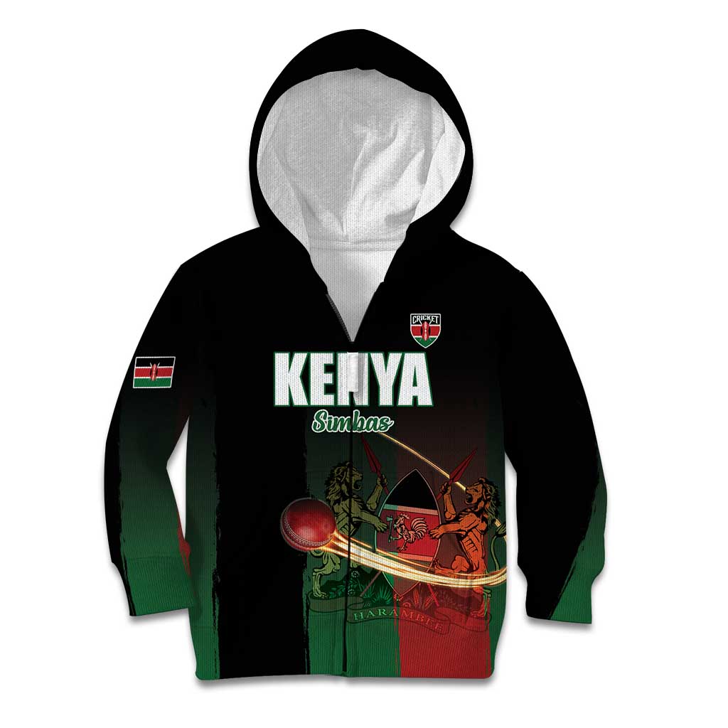 Custom Kenya Cricket Kid Hoodie Go Simbas Go - Wonder Print Shop