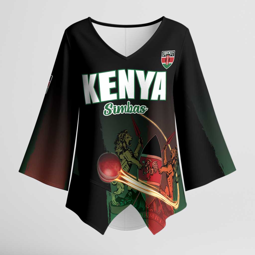 Kenya Cricket Kimono Sleeve Blouse Go Simbas Go - Wonder Print Shop