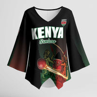 Kenya Cricket Kimono Sleeve Blouse Go Simbas Go - Wonder Print Shop