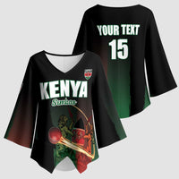 Kenya Cricket Kimono Sleeve Blouse Go Simbas Go - Wonder Print Shop