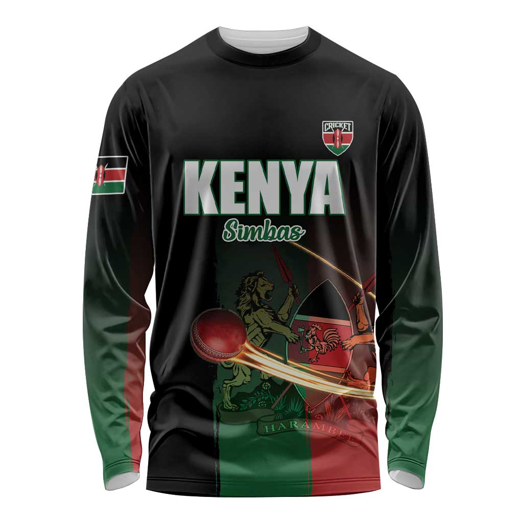 Custom Kenya Cricket Long Sleeve Shirt Go Simbas Go - Wonder Print Shop