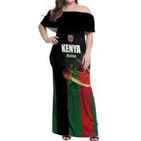 Custom Kenya Cricket Off Shoulder Maxi Dress Go Simbas Go - Wonder Print Shop
