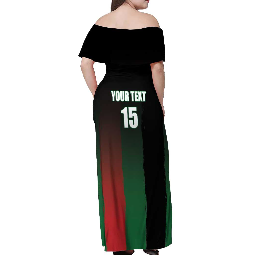 Custom Kenya Cricket Off Shoulder Maxi Dress Go Simbas Go - Wonder Print Shop