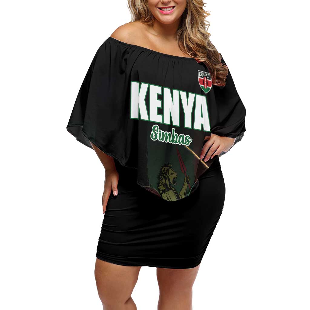 Custom Kenya Cricket Off Shoulder Short Dress Go Simbas Go - Wonder Print Shop