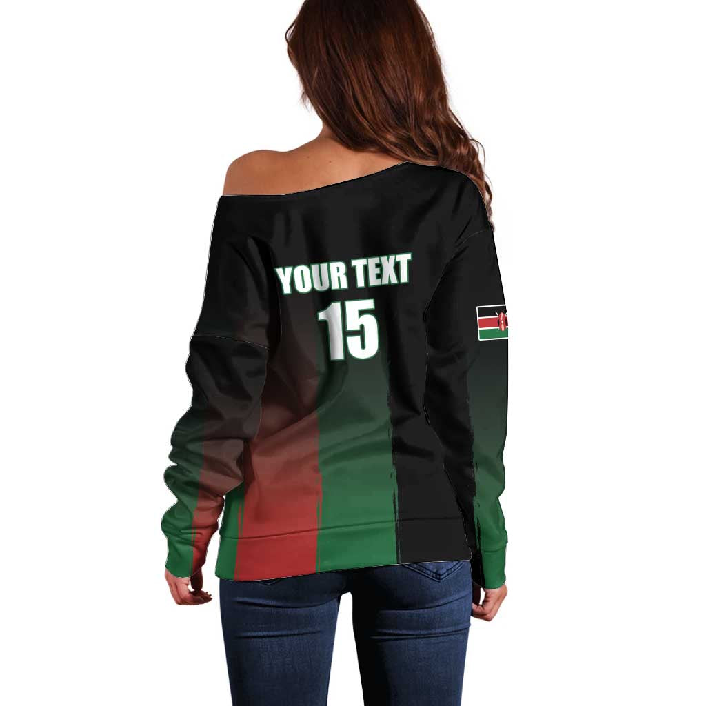 Custom Kenya Cricket Off Shoulder Sweater Go Simbas Go - Wonder Print Shop