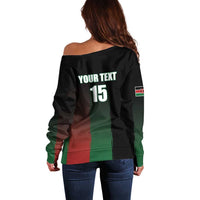 Custom Kenya Cricket Off Shoulder Sweater Go Simbas Go - Wonder Print Shop