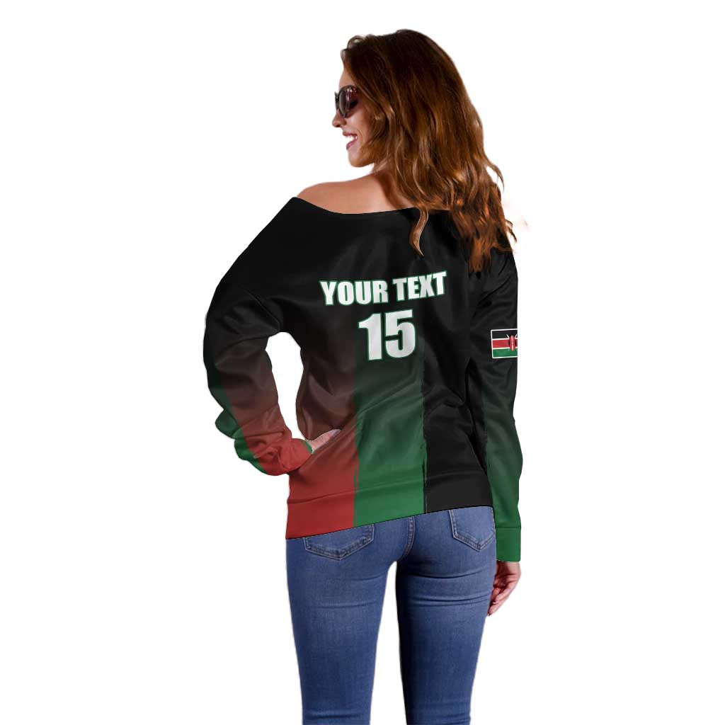 Custom Kenya Cricket Off Shoulder Sweater Go Simbas Go - Wonder Print Shop