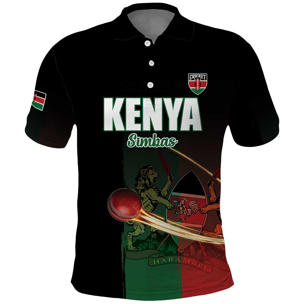 Custom Kenya Cricket Polo Shirt Go Simbas Go - Wonder Print Shop
