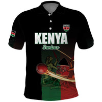 Custom Kenya Cricket Polo Shirt Go Simbas Go - Wonder Print Shop