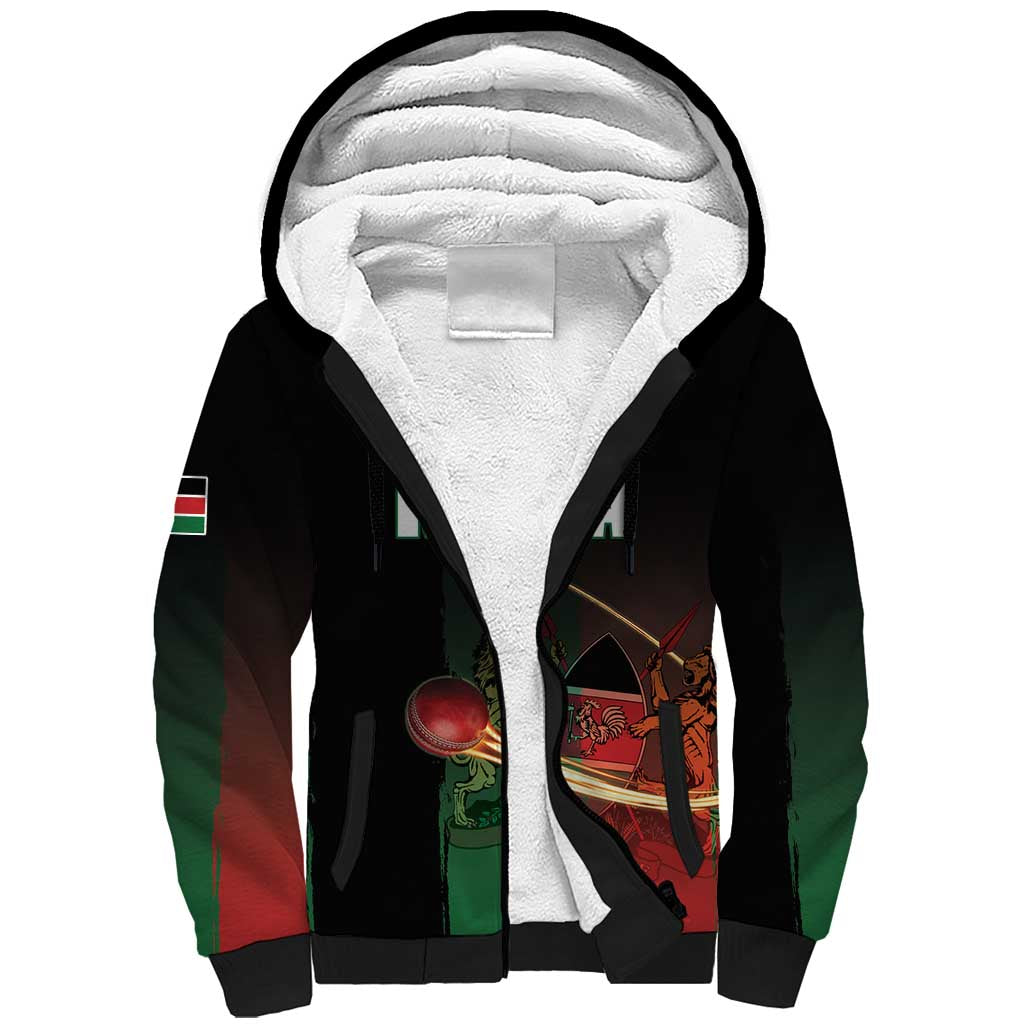Custom Kenya Cricket Sherpa Hoodie Go Simbas Go - Wonder Print Shop