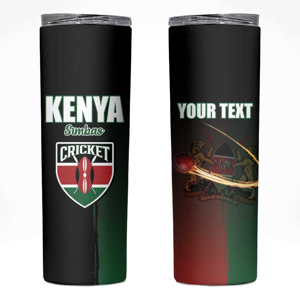 Custom Kenya Cricket Skinny Tumbler Go Simbas Go - Wonder Print Shop