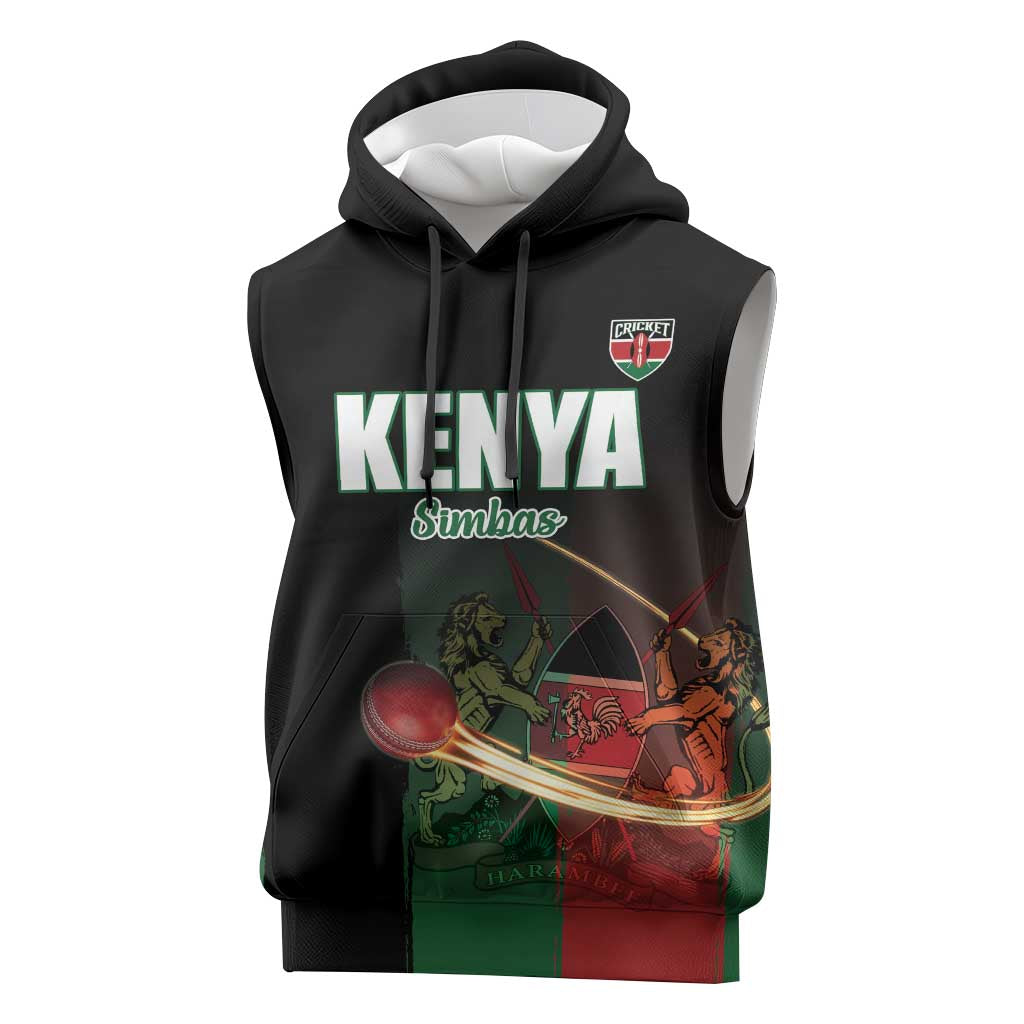 Kenya Cricket Sleeveless Hoodie Go Simbas Go - Wonder Print Shop