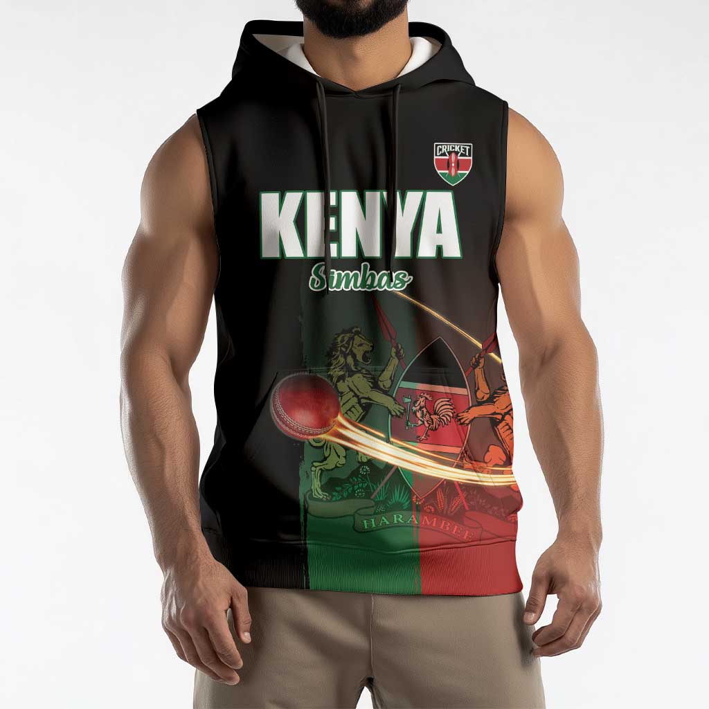 Kenya Cricket Sleeveless Hoodie Go Simbas Go - Wonder Print Shop