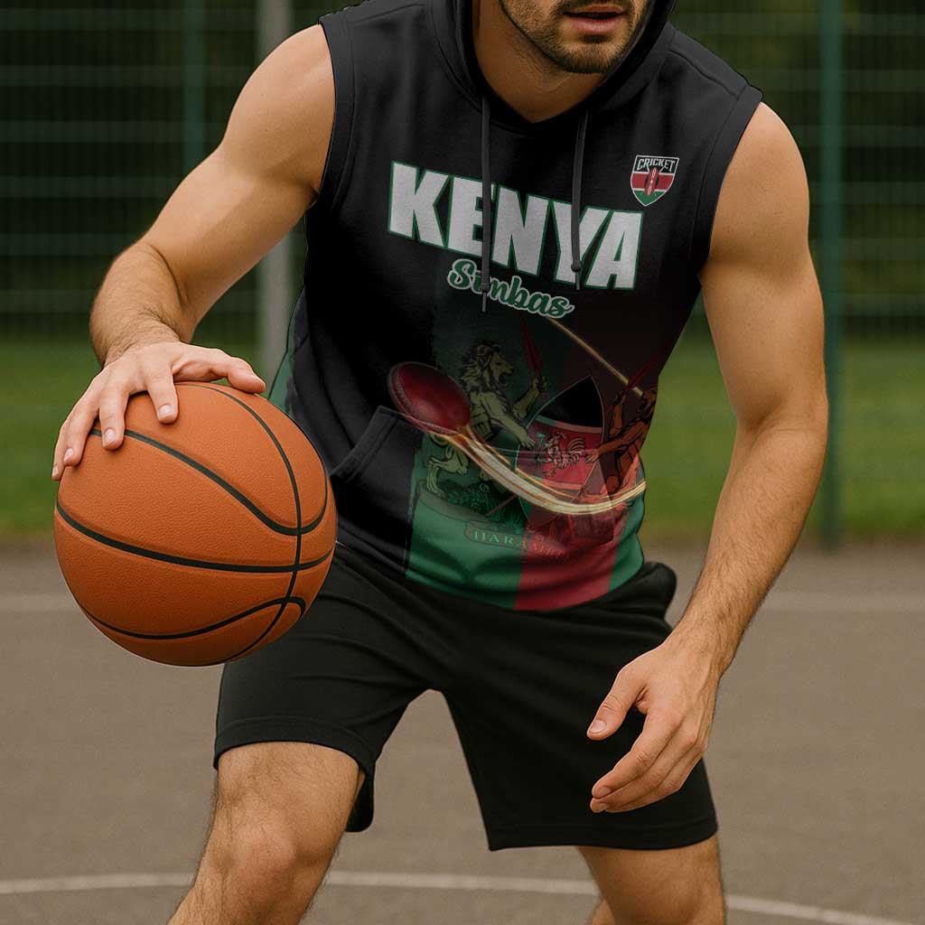 Kenya Cricket Sleeveless Hoodie Go Simbas Go - Wonder Print Shop