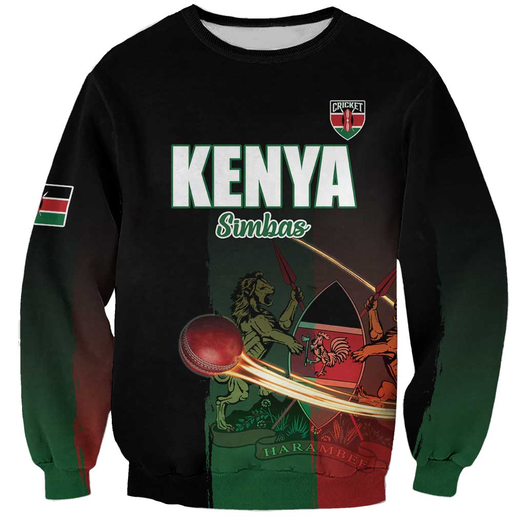 Custom Kenya Cricket Sweatshirt Go Simbas Go - Wonder Print Shop