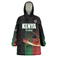 Custom Kenya Cricket Wearable Blanket Hoodie Go Simbas Go - Wonder Print Shop