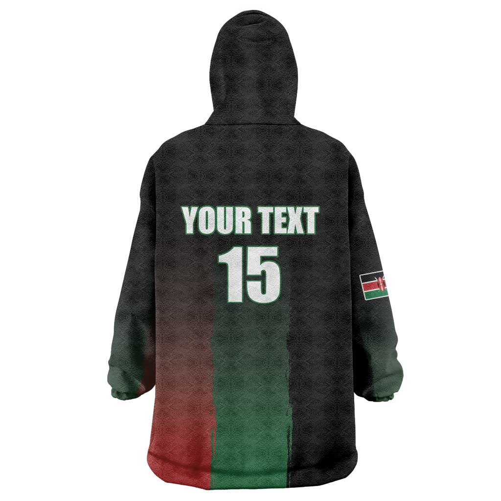 Custom Kenya Cricket Wearable Blanket Hoodie Go Simbas Go - Wonder Print Shop