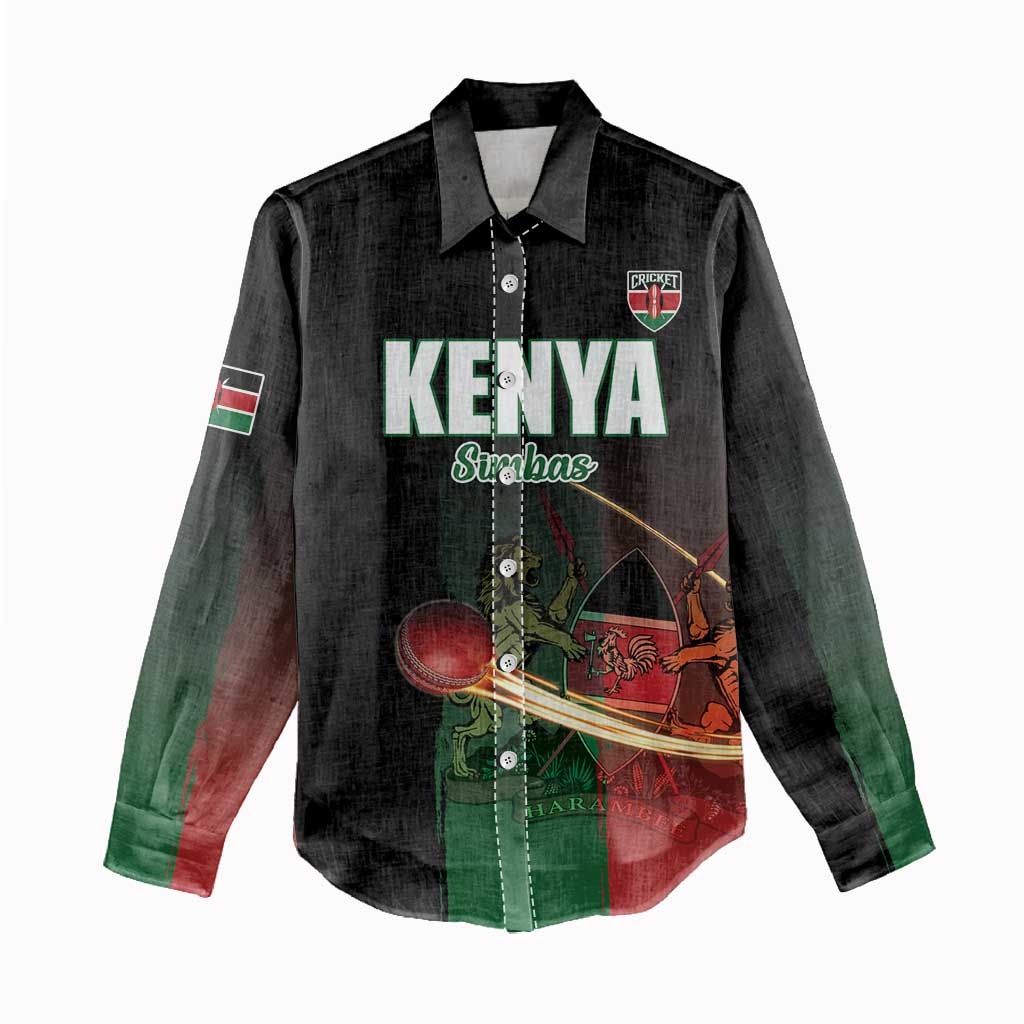 Custom Kenya Cricket Women Casual Shirt Go Simbas Go - Wonder Print Shop