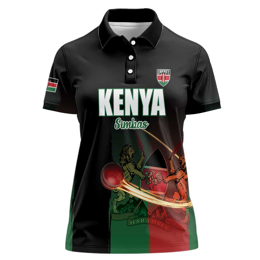 Custom Kenya Cricket Women Polo Shirt Go Simbas Go - Wonder Print Shop