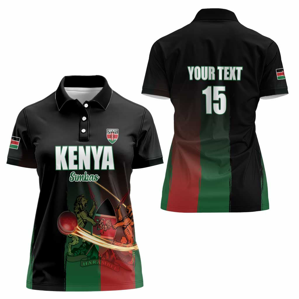 Custom Kenya Cricket Women Polo Shirt Go Simbas Go - Wonder Print Shop