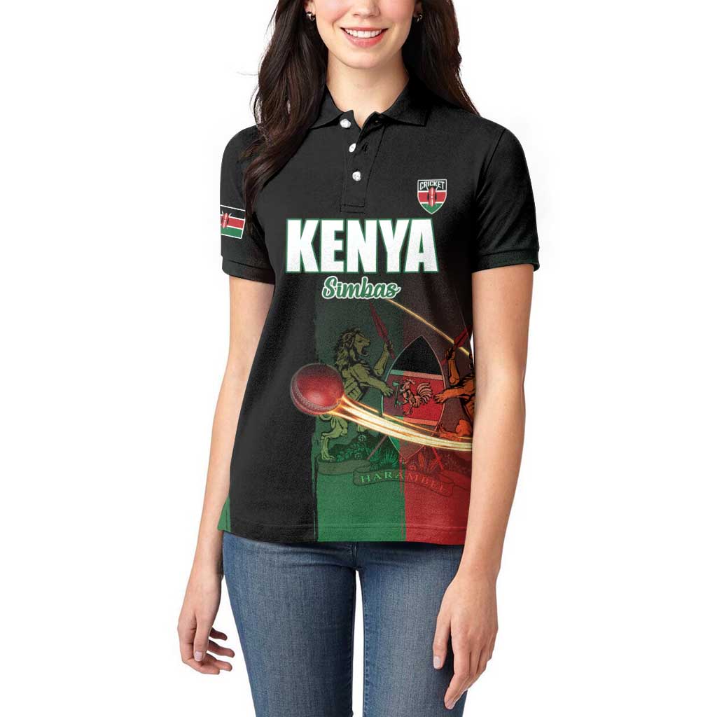 Custom Kenya Cricket Women Polo Shirt Go Simbas Go - Wonder Print Shop