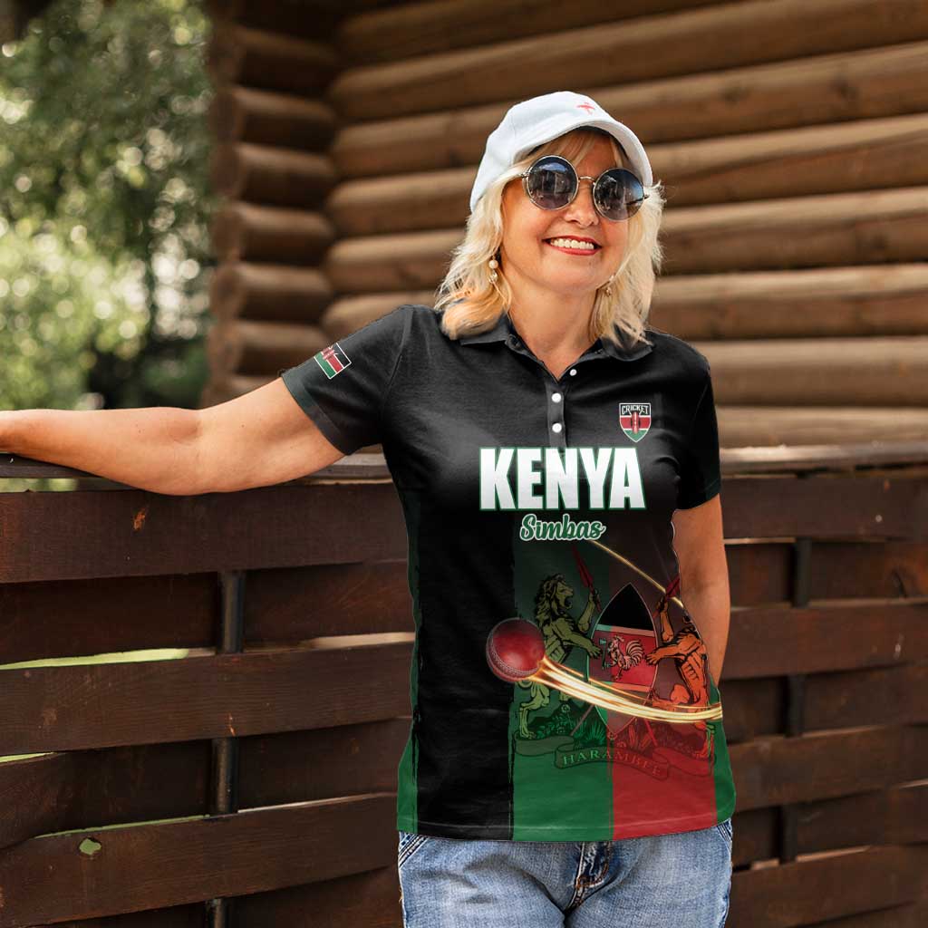 Custom Kenya Cricket Women Polo Shirt Go Simbas Go - Wonder Print Shop